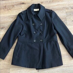 Michael Kors wool Black Double-Breasted Pea Coat